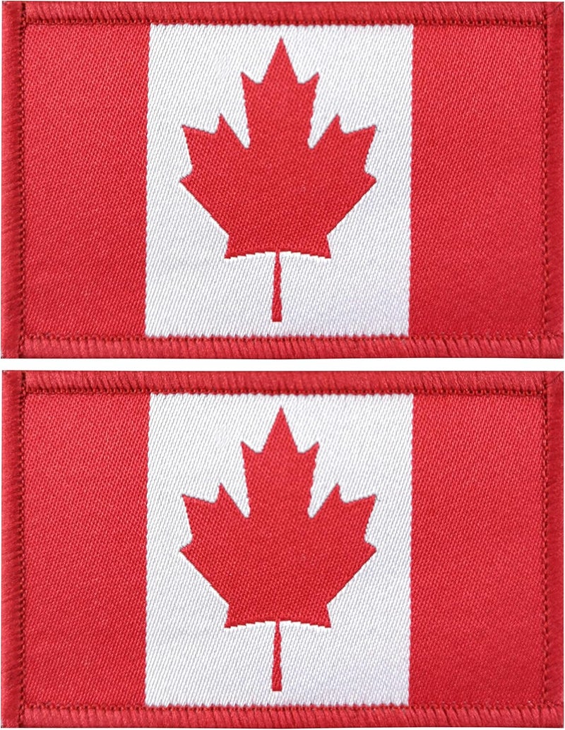 QQSD Canada Flag Patch Canadian Tactical Patch - Hook and Loop Fastener, 2 Pack - Image 1